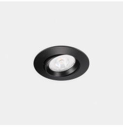 LedsC4 - Downlight Lite Flat ajustable Ø80 8.5 blanco cálido 2700K CRI 90 34º DALI-2/PUSH negro IP54 651lm