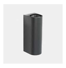 LedsC4 - Aplique IP66 Max Big doble emisión LED 17.3 blanco extra cálido 2200K DALI-2 gris urbano 4015lm