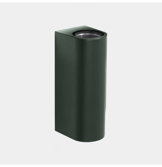 LedsC4 - Aplique IP66 Max Big doble emisión LED 17.3 blanco extra cálido 2200K DALI-2 verde abeto 4015lm