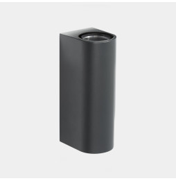 LedsC4 - Aplique IP66 Max Big doble emisión LED 17.3 blanco extra cálido 2200K ON-OFF gris urbano 3947lm