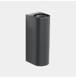 LedsC4 - Aplique IP66 Max Big doble emisión LED 17.3 blanco extra cálido 2200K ON-OFF gris urbano 3947lm