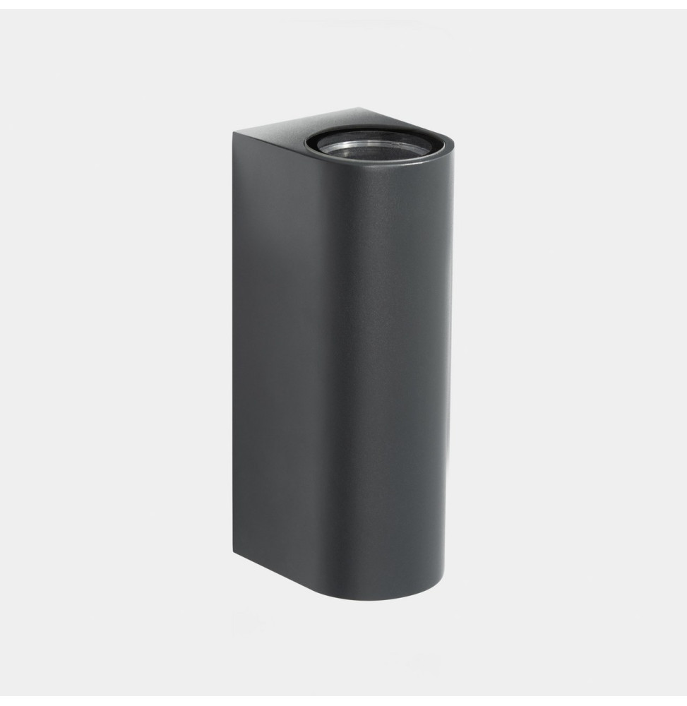 LedsC4 - Aplique IP66 Max Big doble emisión LED 17.3 blanco extra cálido 2200K ON-OFF gris urbano 4015lm