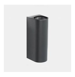 LedsC4 - Aplique IP66 Max Big doble emisión LED 17.3 blanco extra cálido 2200K ON-OFF gris urbano 4015lm