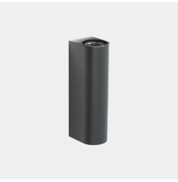 LedsC4 - Aplique IP66 Max Medium doble emisión LED 10.4 blanco extra cálido 2200K DALI-2 gris urbano 1080lm
