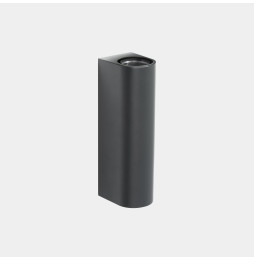 LedsC4 - Aplique IP66 Max Medium doble emisión LED 10.4 blanco extra cálido 2200K DALI-2 gris urbano 1108lm