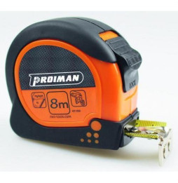 PROIMAN - Flexometro 8mx30mm con freno retorno + clip cinturón cinta 25m/m