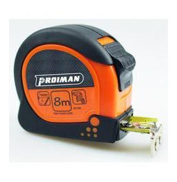 PROIMAN - Flexometro 8mx30mm con freno retorno + clip cinturón cinta 25m/m
