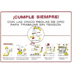 PROIMAN - Señal cinco reglas oro 420x297mm PVC