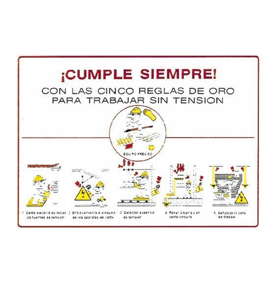 PROIMAN - Señal cinco reglas oro 420x297mm PVC