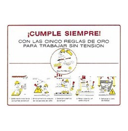 PROIMAN - Señal cinco reglas oro 420x297mm PVC