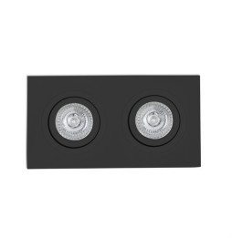 FARO - Empotrable RADON-2 orientable cuadrado negro 2xGU10/MR16/l