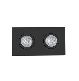 FARO - Empotrable RADON-2 orientable cuadrado negro 2xGU10/MR16/l