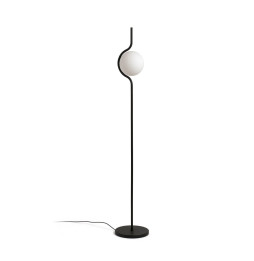 FARO - Luminaria pie LE VITA de salón negro dimable LED 6W 2700K