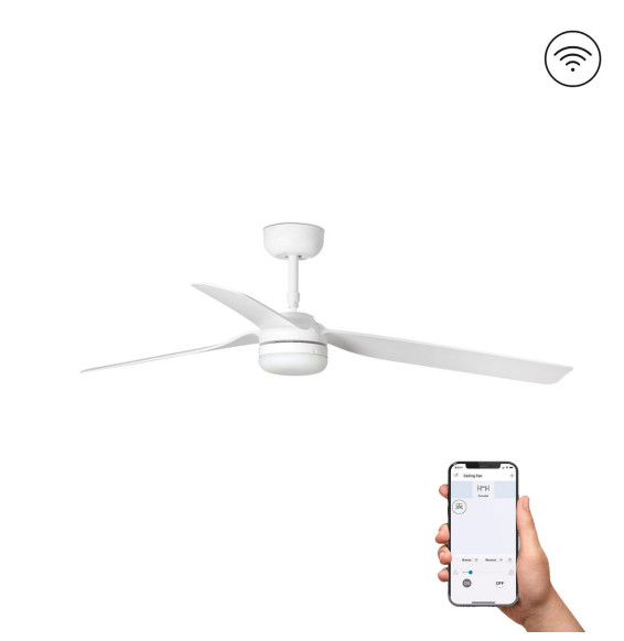 FARO - Ventilador PUNT Ø1300mm 3 palas blancas 18W S/R blanco