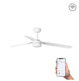 FARO - Ventilador PUNT Ø1300mm 3 palas blancas 18W S/R blanco