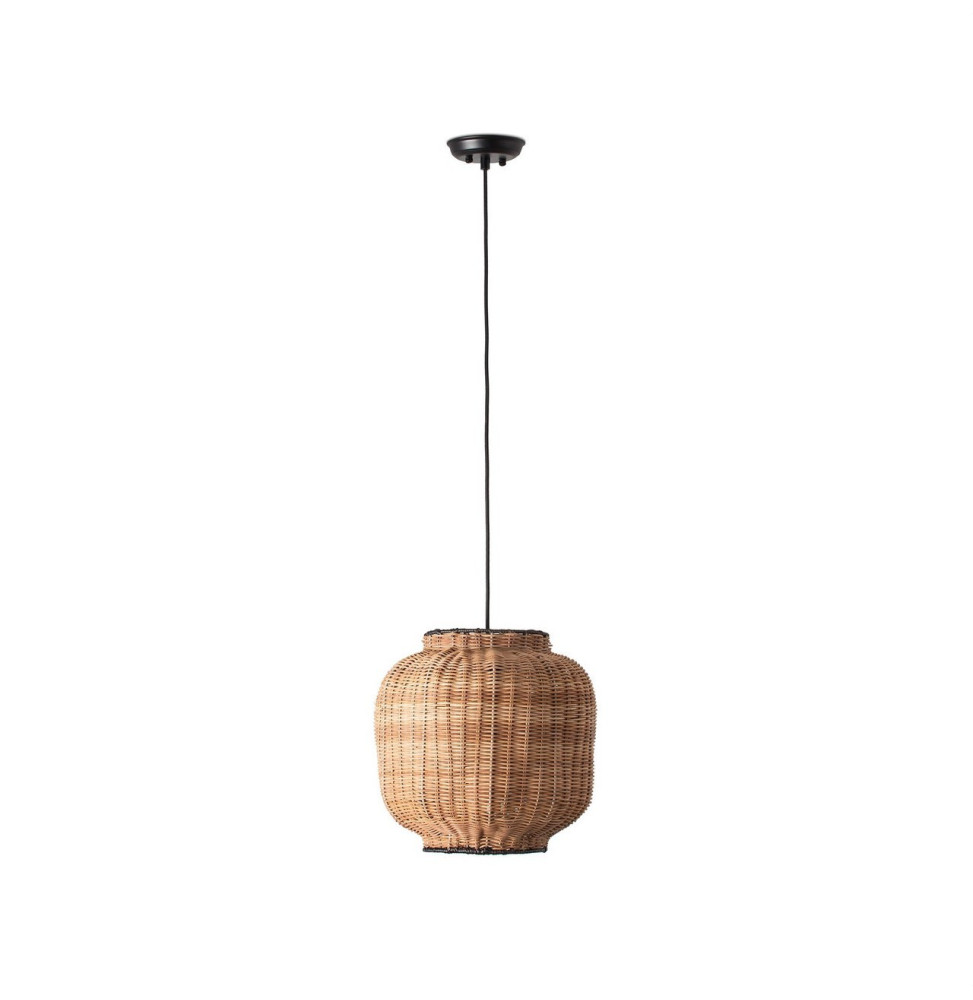 FARO - Luminaria colgante TUPAI pantalla rattan E27 ø300x290xø168 negro