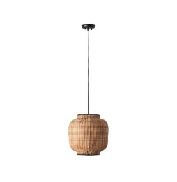 FARO - Luminaria colgante TUPAI pantalla rattan E27 ø300x290xø168 negro
