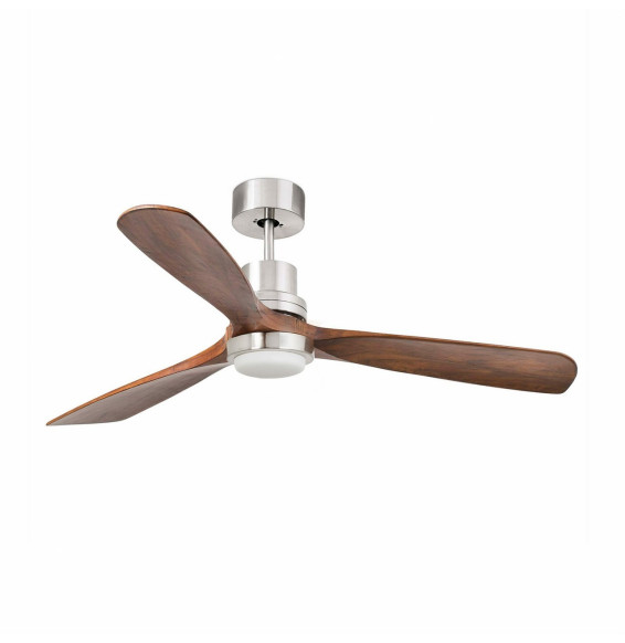 FARO - Ventilador LANTAU DC Ø 1320mm 3 palas LED 15W 3000K níquel mate