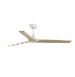 FARO - Luminaria ventilador HEYWOOD diámetro 1320mm 3 palas madera clara blanco