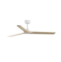 FARO - Luminaria ventilador HEYWOOD diámetro 1320mm 3 palas madera clara blanco