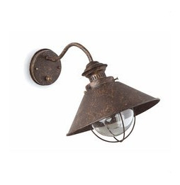 FARO - Aplique CLASICO NAUTICA E27 60W marrón óxido