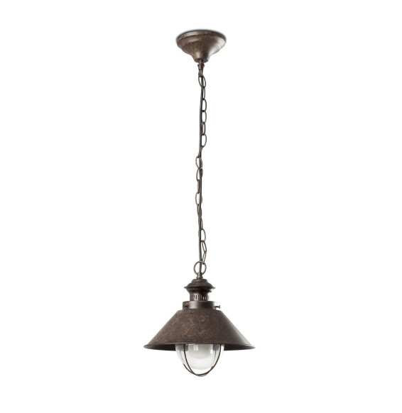 FARO - Lámpara colgante NAUTICA-1P E27 13/60W marrón óxido