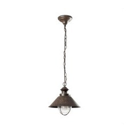 FARO - Lámpara colgante NAUTICA-1P E27 13/60W marrón óxido