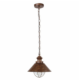 FARO - Lámpara colgante NAUTICA-1G E27 20/100W marrón óxido
