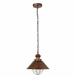 FARO - Lámpara colgante NAUTICA-1G E27 20/100W marrón óxido