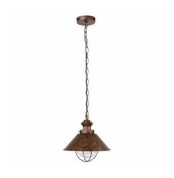 FARO - Lámpara colgante NAUTICA-1G E27 20/100W marrón óxido