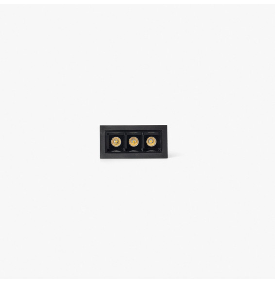 FARO - Empotrable TROOP 3x2W 36° 3000K CRI90 negro / negro