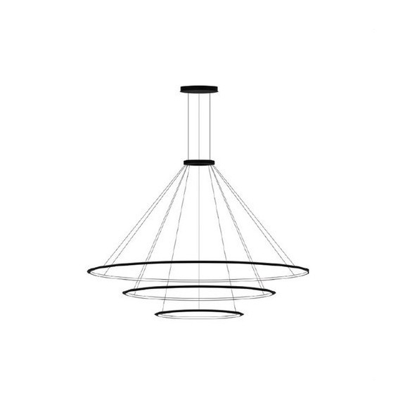 LedsC4 - Luminaria colgante circular pequeña 3000K ON-OFF negro