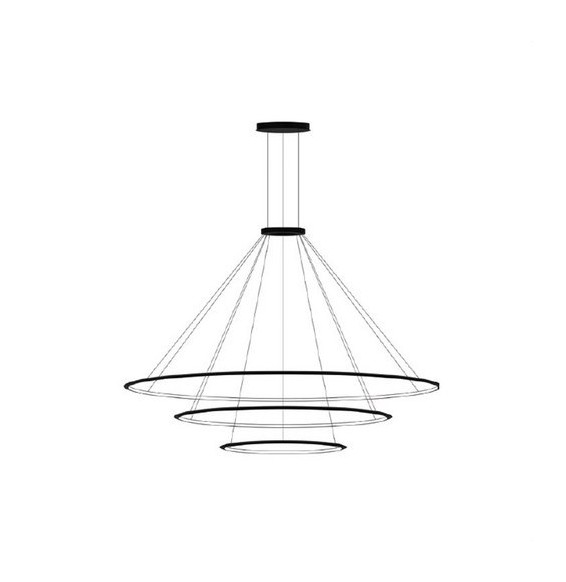 LedsC4 - Luminaria colgante circular pequeña 3000K 1-10V negro