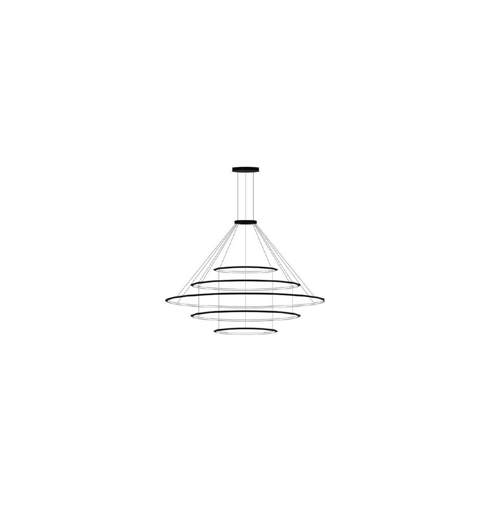 LedsC4 - Luminaria colgante circular pequeña 4000K ON-OFF negro