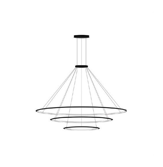 LedsC4 - Luminaria colgante circular grande 2700K ON-OFF negro