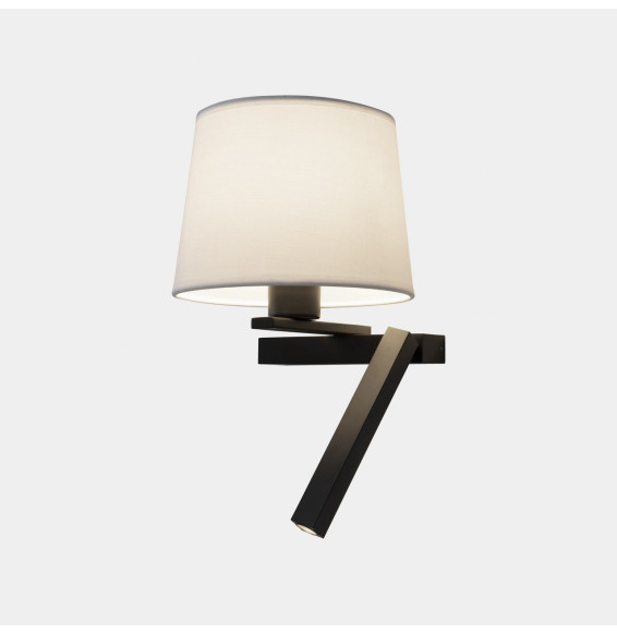 LedsC4 - Aplique HALL LED E27 2, 15W 2700K negro 150lm ON-OFF