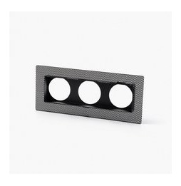 FARO - Placa TEIDE 3 agujeros TRIMLESS negro
