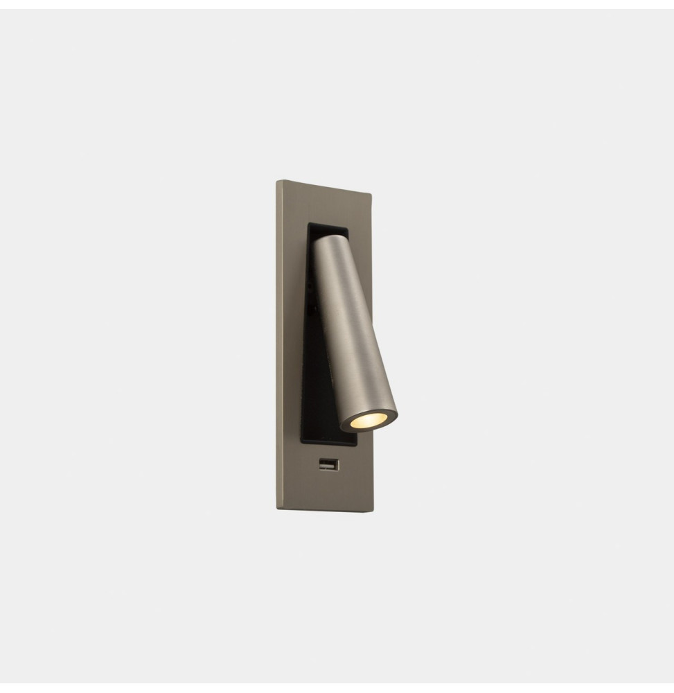LedsC4 - Luz de lectura GAMMA SR USB LED 2.1W 2700K níquel satinado 137lm