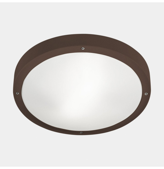 LedsC4 - Plafón IP66 BASIC E27 E27 15, 15W marrón