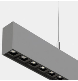 LedsC4 - Sistema lineal Infinite Pro 1136mm Up&Down Opticell 14.2, 26.1W blanco cálido 3000K CRI 90 ON-OFF gris IP40 8064lm