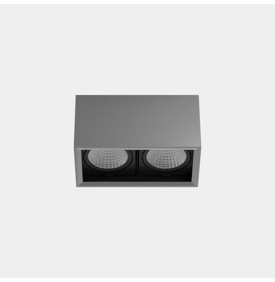 LedsC4 - Downlight MULTIDIR SURFACE SMALL DOUBLE 14.6W blanco cálido 2700K CRI 90 61.9º DALI-2 gris IN IP20 / OUT IP54 1696lm