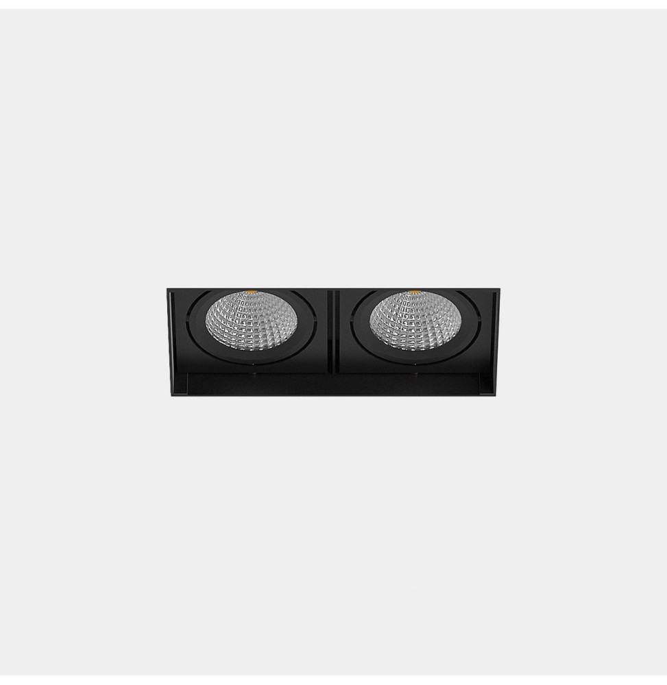 LedsC4 - Downlight MULTIDIR TRIMLESS SMALL DOUBLE 21.4W blanco cálido 3000K CRI 90 61.9º negro IN IP20 / OUT IP54 2288lm LedsC4 - Downlight MULTIDIR TRIMLESS SMALL DOUBLE 21.4W blanco cálido 3000K CRI 90 61.9º negro IN IP20 / OUT IP54 2288lm
