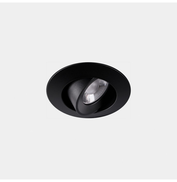 LedsC4 - Downlight Play Flat Round Adjustable 8.5 2700K CRI 90 8° negro IN IP20 / OUT IP23 511lm