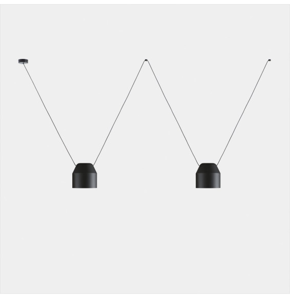 LedsC4 - Luminaria colgante Attic 2 cuerpos hexagonal Shape 1200mm Side E27 30 negro 2170lm