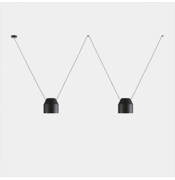LedsC4 - Luminaria colgante Attic 2 cuerpos hexagonal Shape 1200mm Side E27 30 negro 2170lm