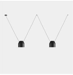 LedsC4 - Luminaria colgante Attic 2 cuerpos hexagonal Shape 2200mm Side E27 30 negro 2170lm
