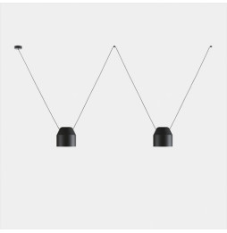 LedsC4 - Luminaria colgante Attic 2 cuerpos hexagonal Shape 2200mm Side E27 30 negro 2170lm