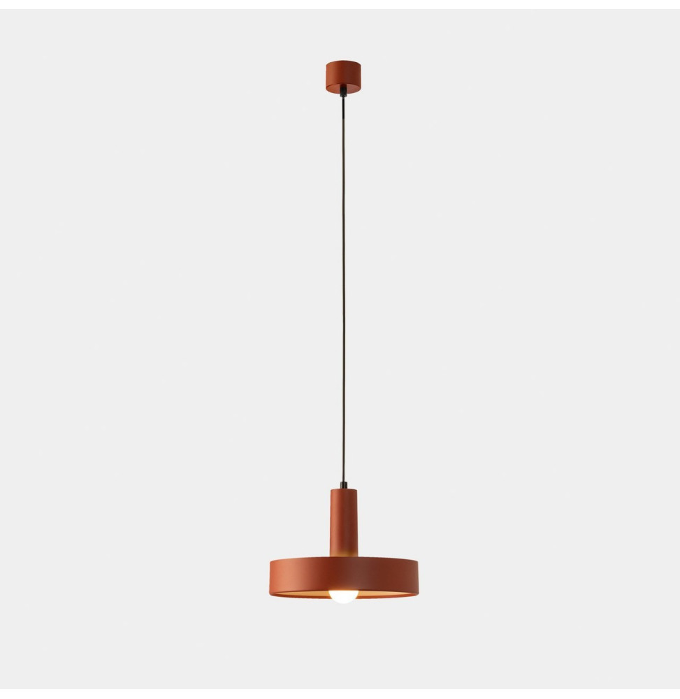LedsC4 - Luminaria colgante Keops 1 cuerpo Tiny E27 15 rojo ladrillo 576lm