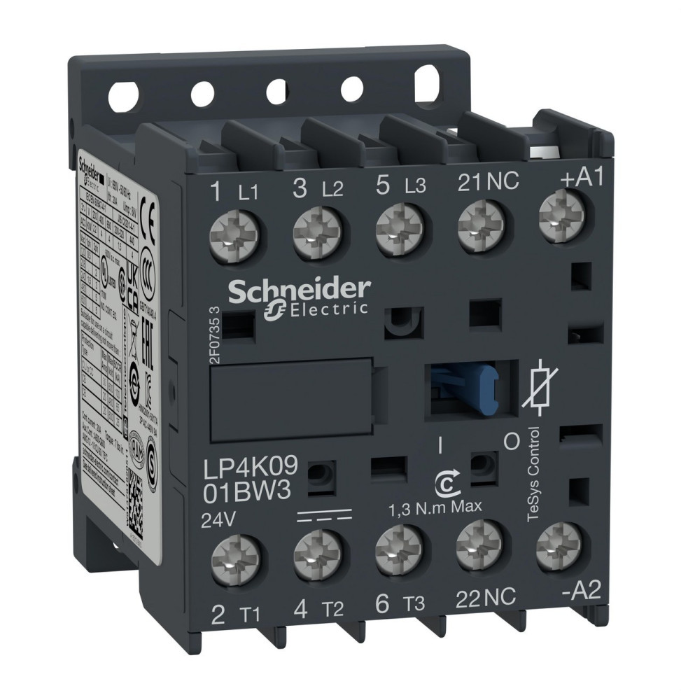 SCHNEIDER ELECTRIC - Minicontactor 9A 3P 24V CC bajo consumo