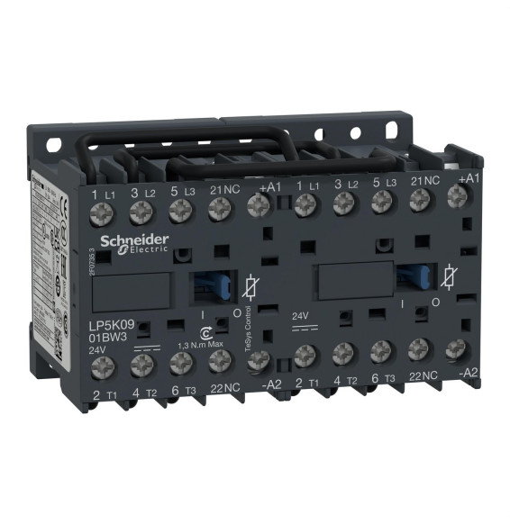 SCHNEIDER ELECTRIC - Minicontactor inversor 9A 3P 24V CC bajo consumo